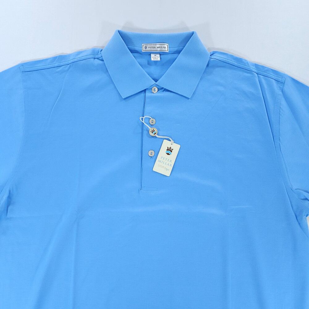 NWT Peter Millar M Golf Polo Alpine Blue Cancer Research Institute Embroidered - Picture 14 of 16